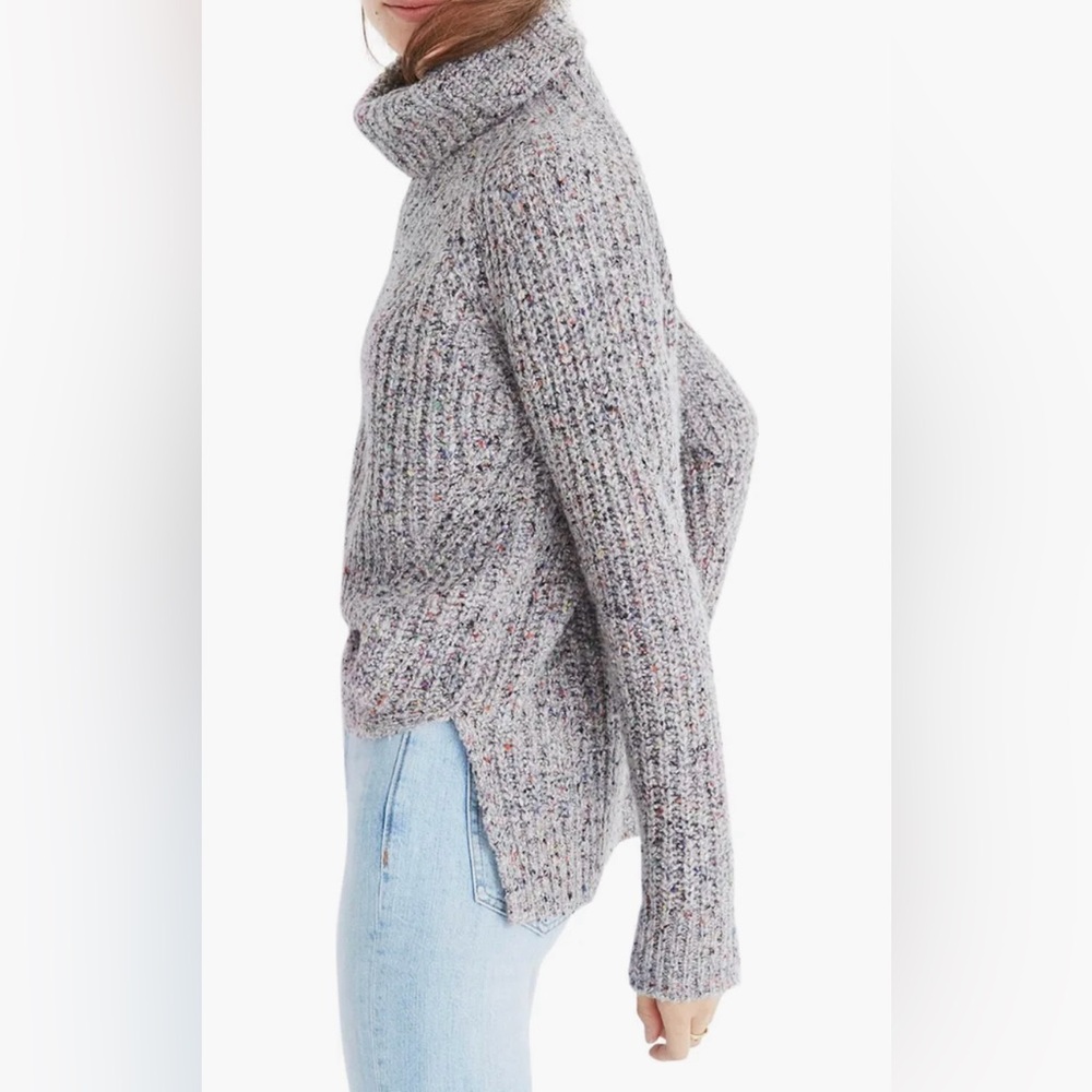 Women’s Madewell Colorfleck Ribbed Turtleneck Sweater - Picture 4 of 12